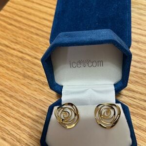 14K Gold Spiral Earrings